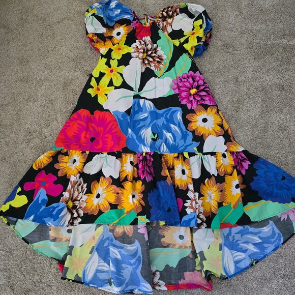 Christopher John Rogers Floral Puff Sleeve Maxi Dress Boho Whimsical Cottage S - Picture 7 of 11